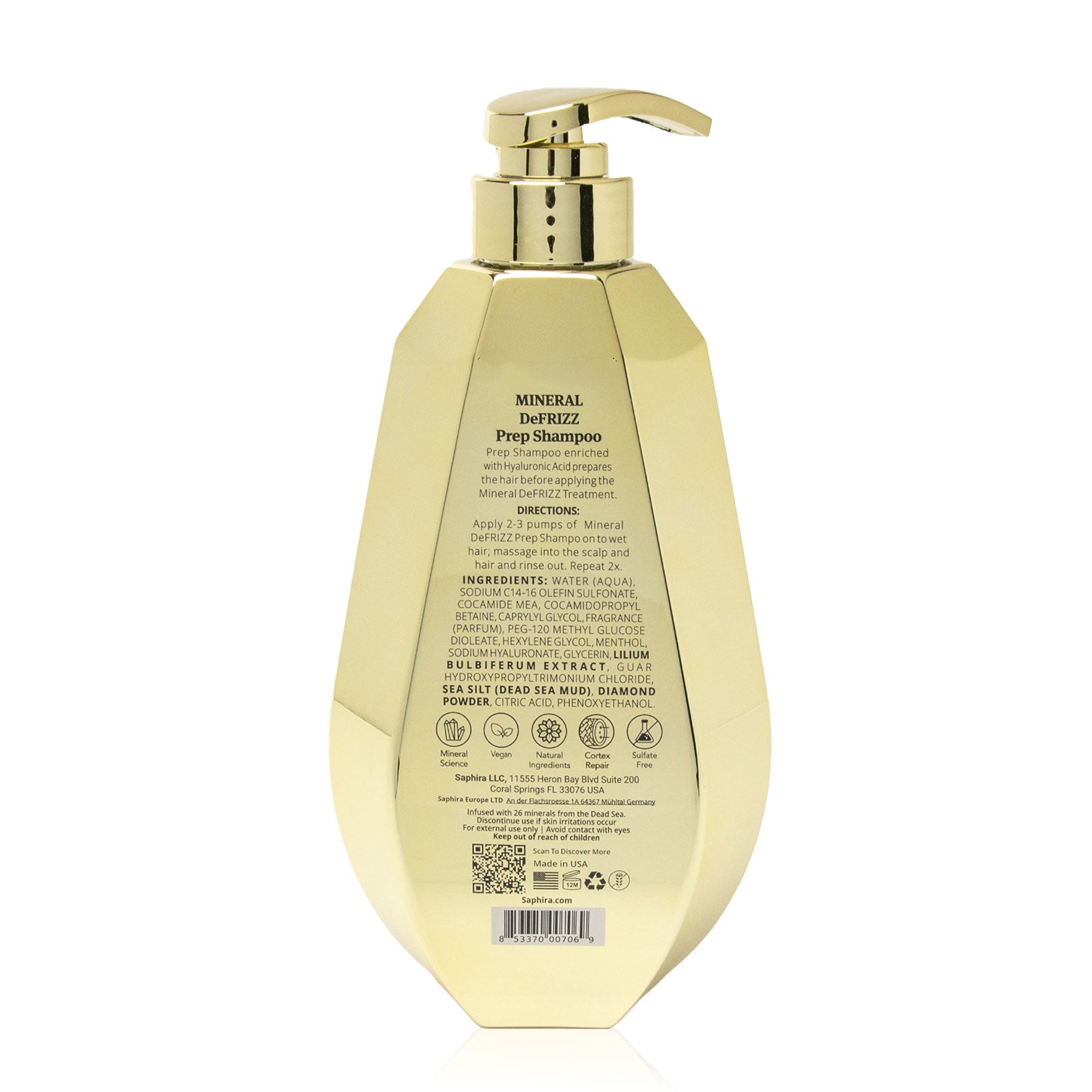 Mineral DeFrizz Prep Shampoo – Saphira Pro
