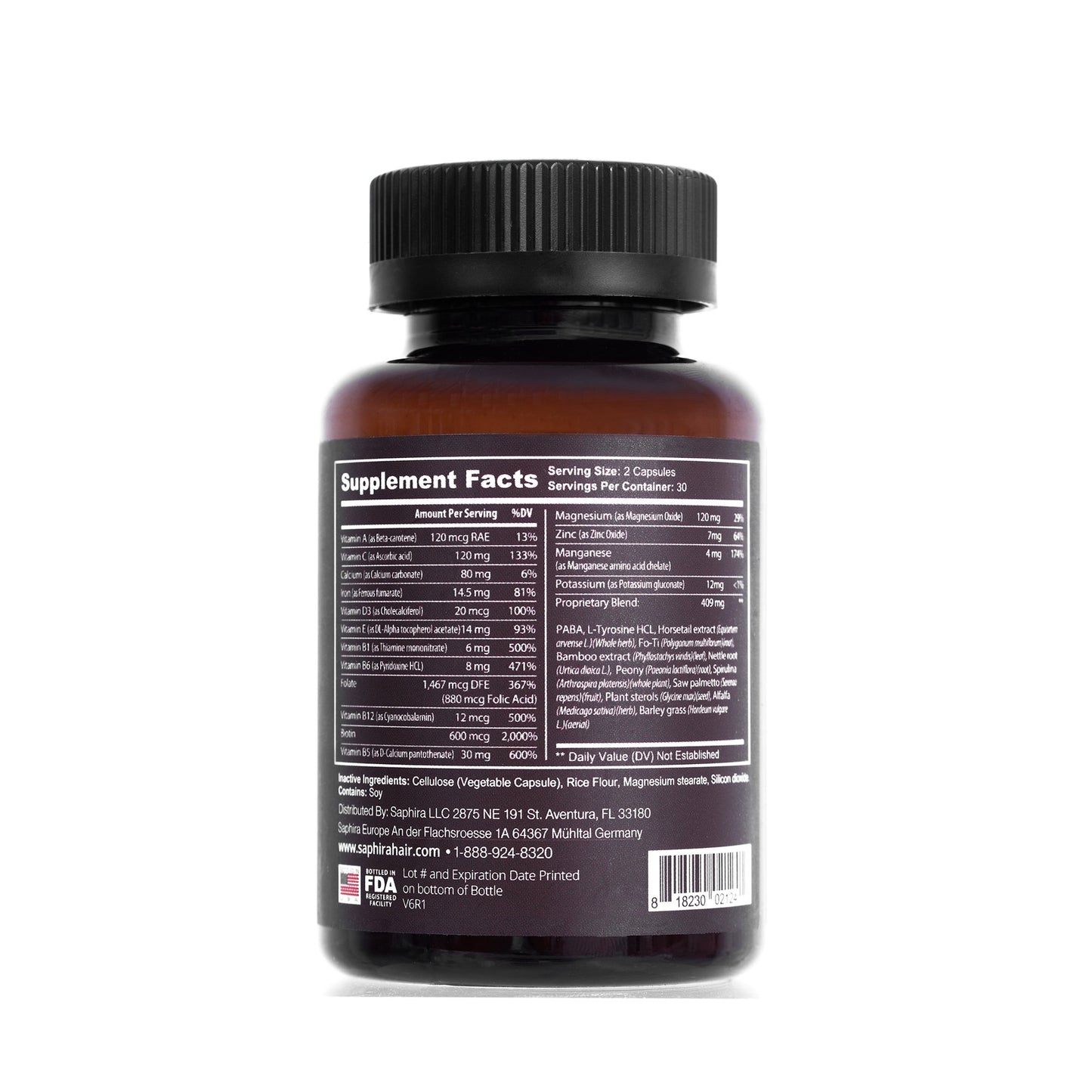Ingredients List, Vitamins & Minerals used in Glossy Hair Extensions Root Support Supplement