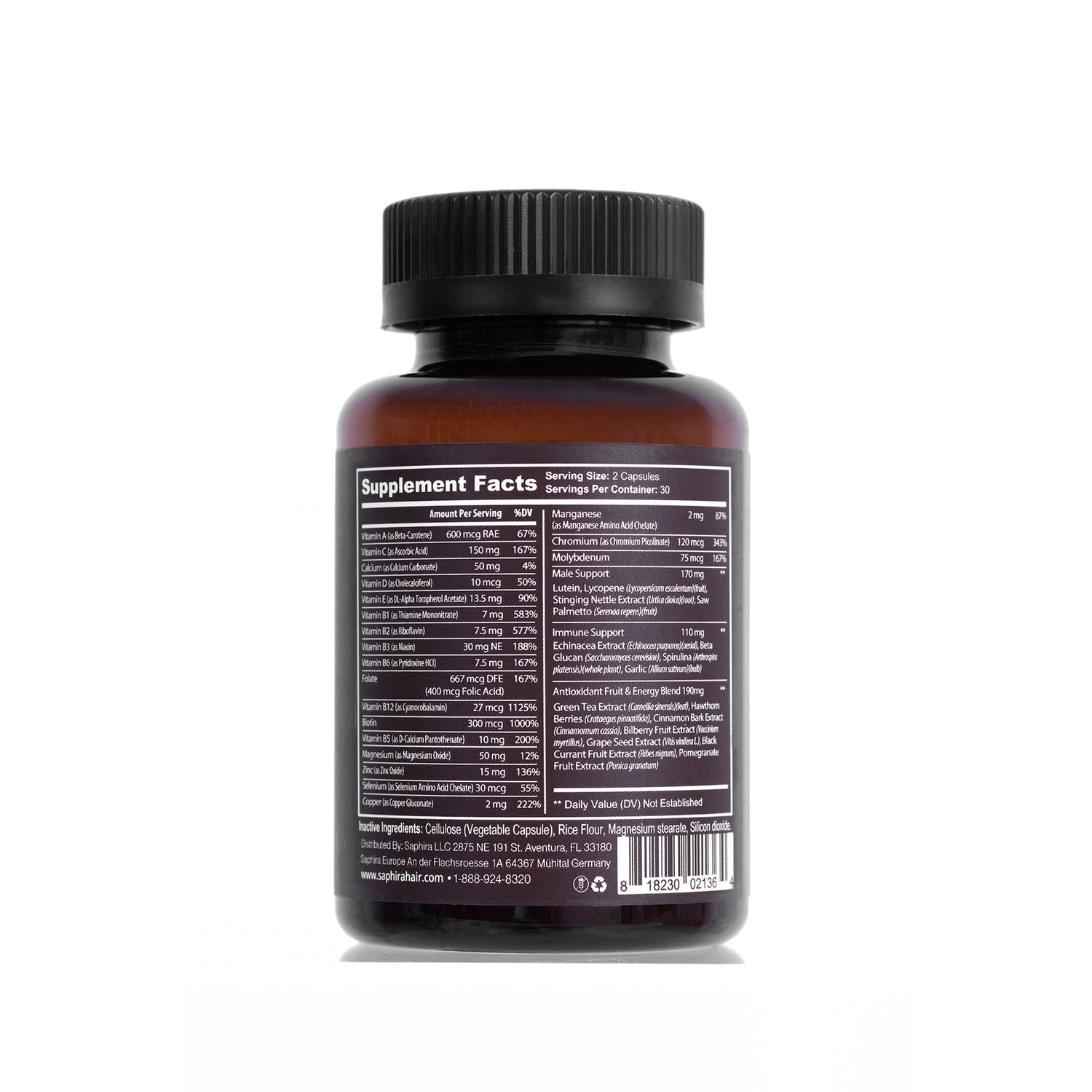 Ingredients List, Vitamins & Minerals used in Hair Support Supplement