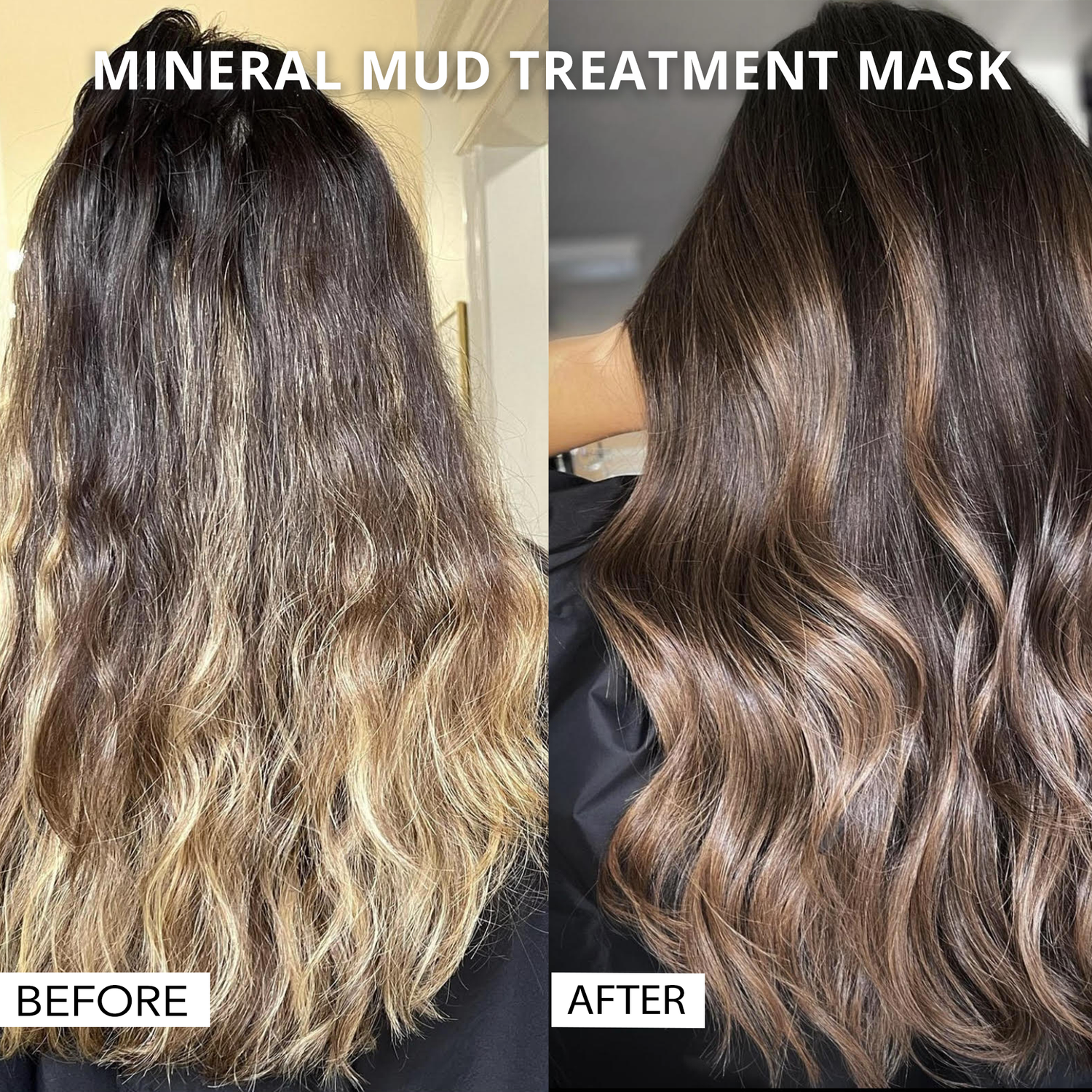 Before & After using deep conditioning treatment Mineral Mud