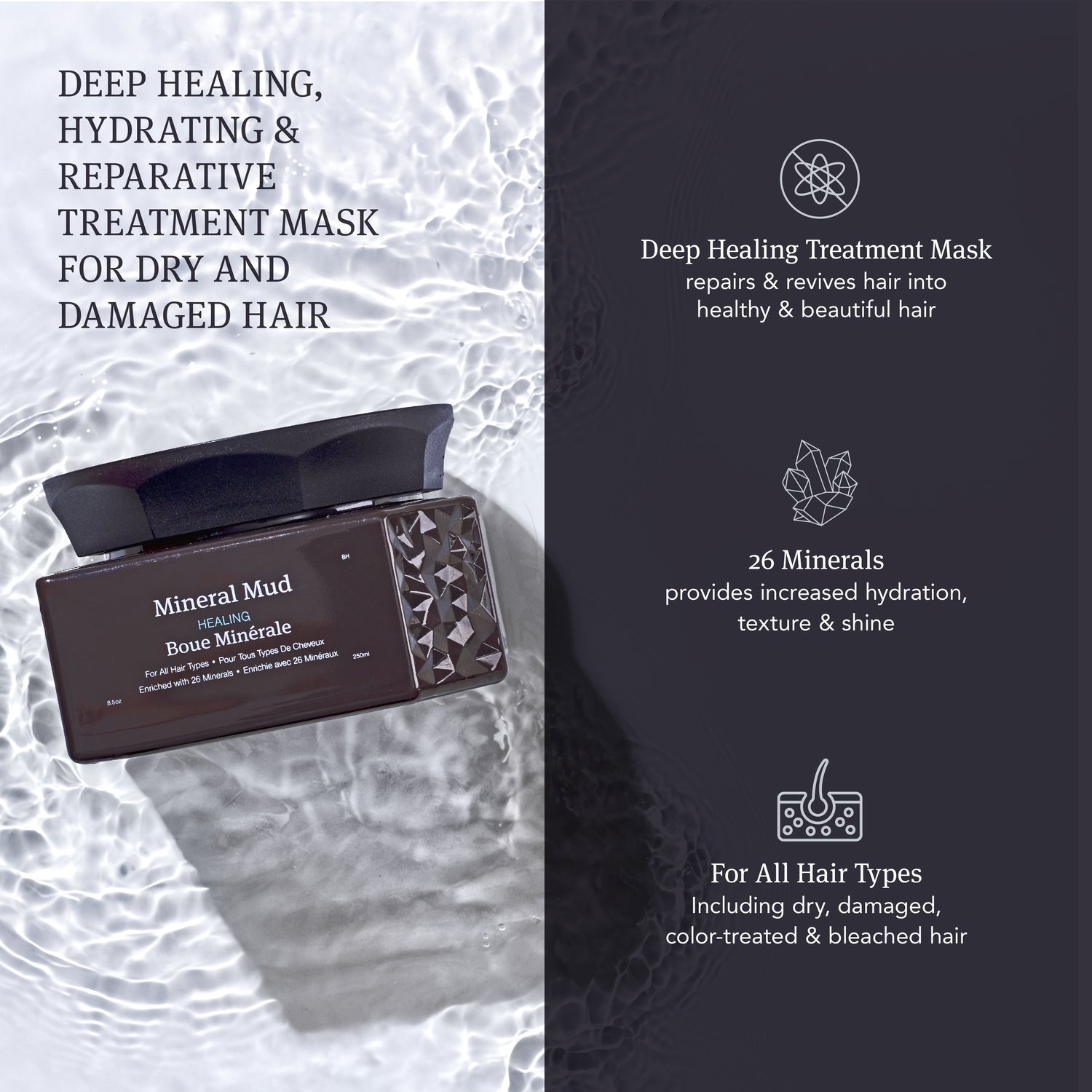 Deep Healing, Hydrating & Reparative treatment mask for dry and damged hair