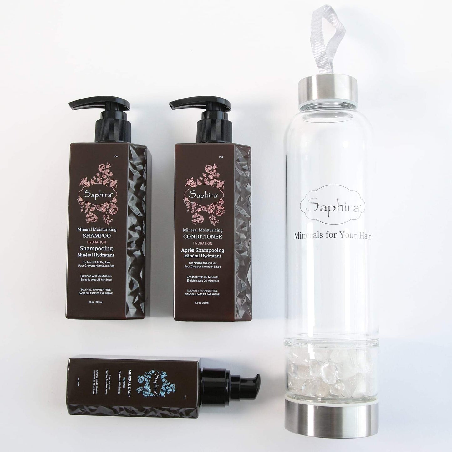 Hydrate Mineral Crystal Water Bottle Gift Set