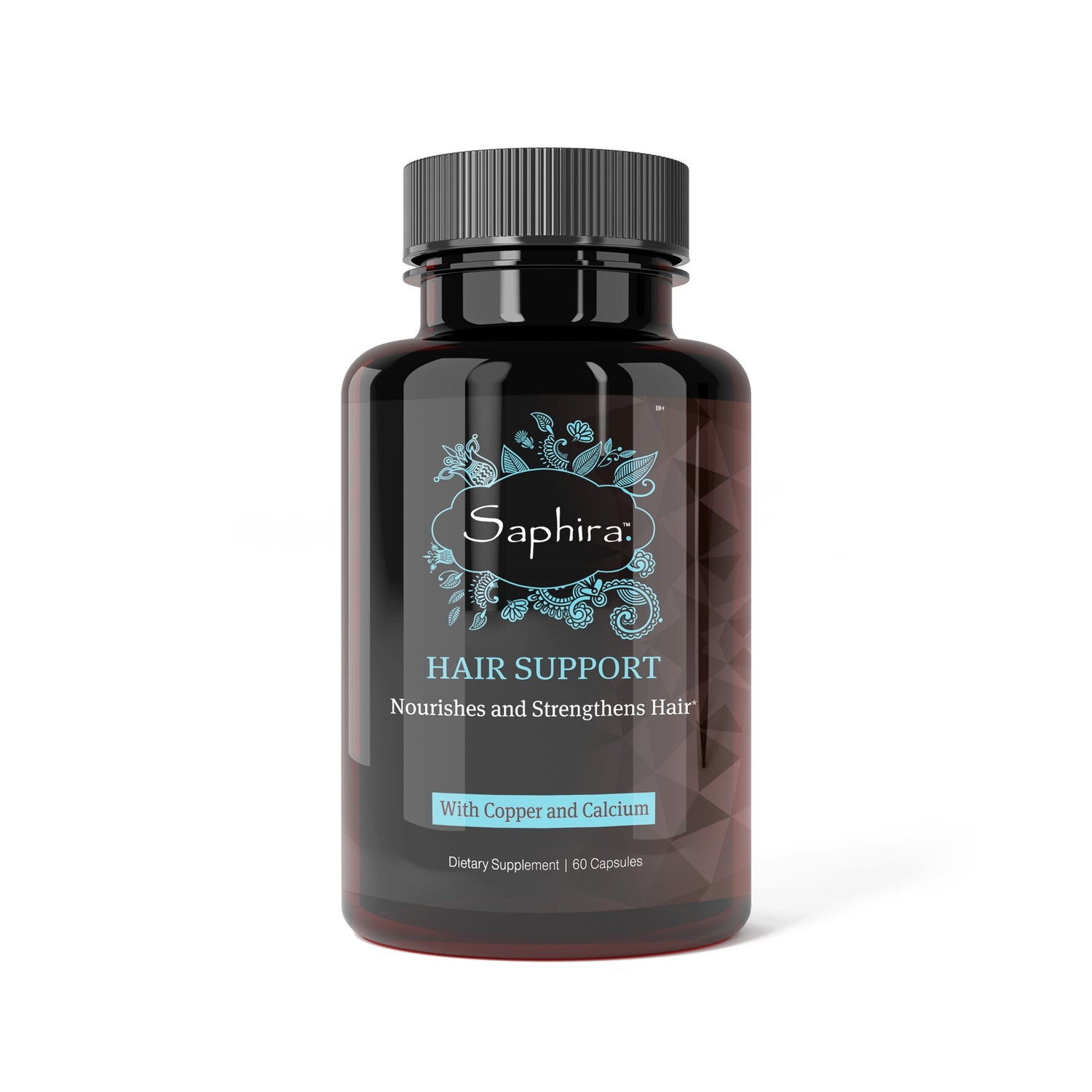 Saphira Hair Support Supplement Nourishes & Strengthens Hair with Copper and Calcium. Dietary Supplement with 60 capsules.